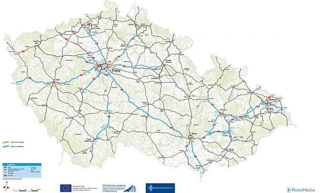 Mapa zpoplatněných úseků