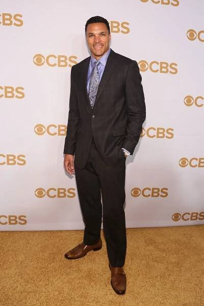 NEW YORK, NY - MAY 13:  Tony Gonzalez attends the 2015 CBS Upfront at The Tent at Lincoln Center on May 13, 2015 in New York City.  (Photo by Taylor Hill/Getty Images)