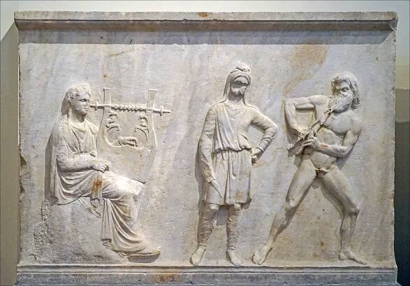 Apollon and marsyas, 330-320 BC