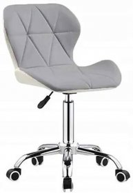 Bestent Kancelářská židle kožená White - Light Grey