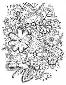 letní květiny pro dospělé zentangle omalovánky k vytisknutí