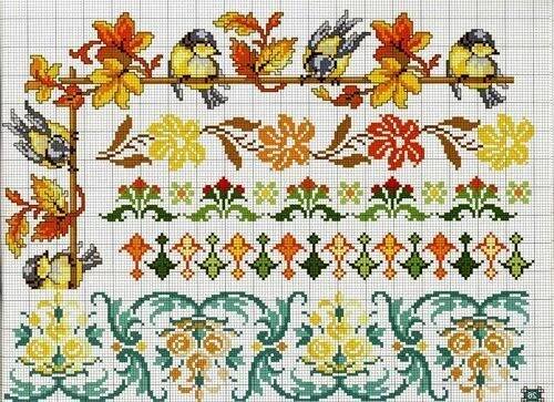 Ornaments Borders, schemes for cross stitch | Cross stitch flowers, Cross stitch borders, Cross stitch