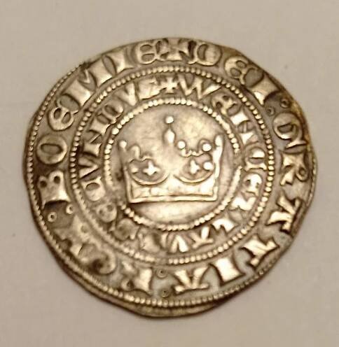 Pražský groš, Ag, Sm.1, Václav II.Luxusní,RL,Originál, Velmi vzácný,RR - Sběratelství