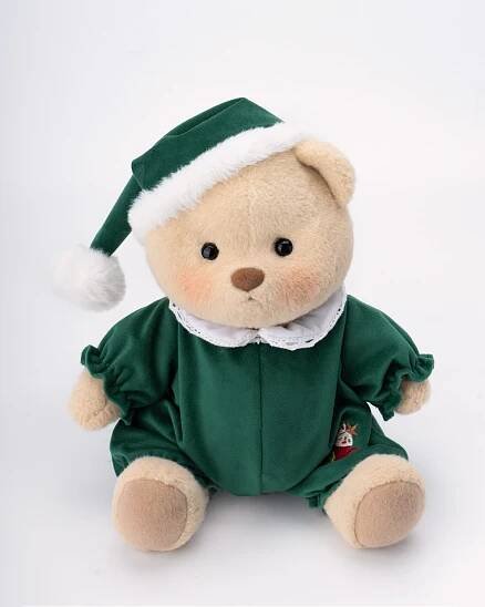 Getahug Christmas Green Pajamas Bear | Handmade Jointed Teddy Bear Gift