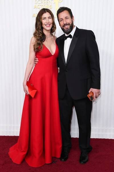 Jackie Sandler and Adam Sandler  at the 2023 Screen Actors Guild Awards in Los Angeles.