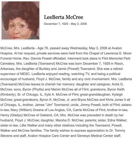 Wife of Floyd McCree
