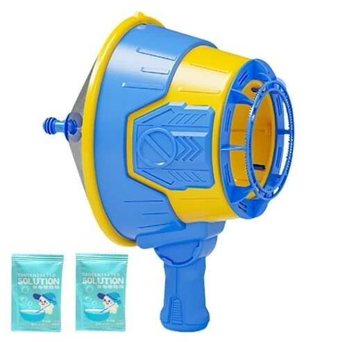 [Blue] Air Cannon Bubble Machine [With 2 Packs Of Bubble Liquid] (A)$New And Unique Large Air Cannon Bubble Blowing Machine Children'S Handheld Fireworks Gatling Gun Toy Children'S Gift