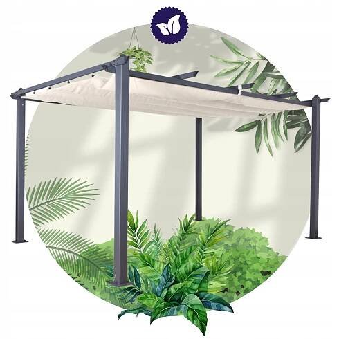 Zahradní PERGOLA 3x4 altán s posuvnou střechou Zahradní pavilon hliníkový Celková délka 400 cm