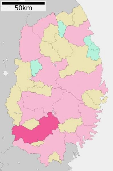 Lage Ōshūs in der Präfektur
