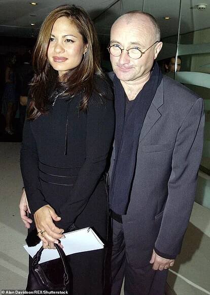 Phil Collins with his third wife Orianne Cevey in 2003. The couple divorced in 2008 before later reuniting and splitting again