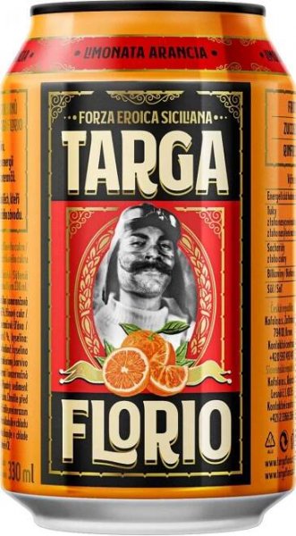 Targa Florio Limonata Arancia pomerančová plech