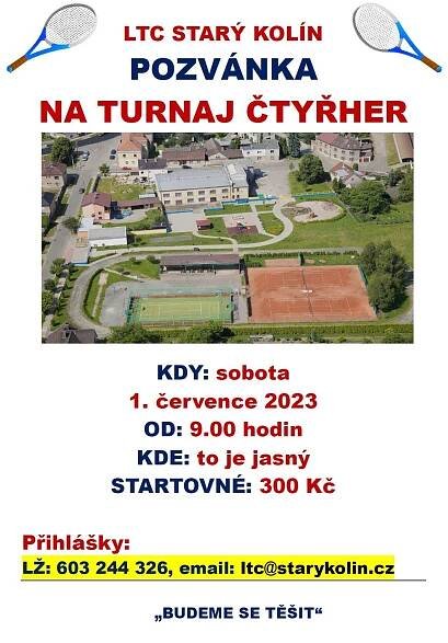 Pozvánka na tenisový turnaj dvojic