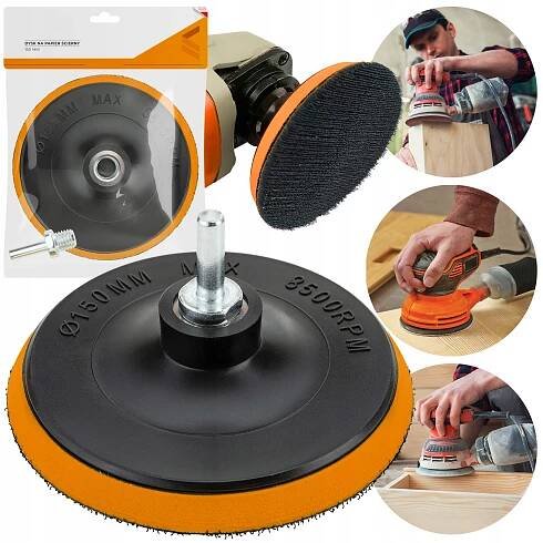 DISK NA BRUSNÝ PAPÍR 150 mm suchý zip držák leštící talíř brusný kotouč za 51.00CZK - Allegro