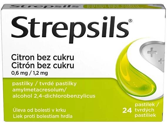 Strepsils Citron bez cukru 24 pastilek