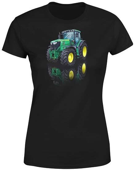 Tričko John Deere 6125R (Velikost: S, Typ: pro ženy, Barva trička: Černá)