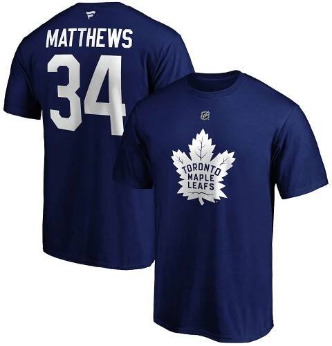 Auston Matthews Toronto Maple Leafs Fanatics Big & Tall Name & Number T-Shirt - Blue