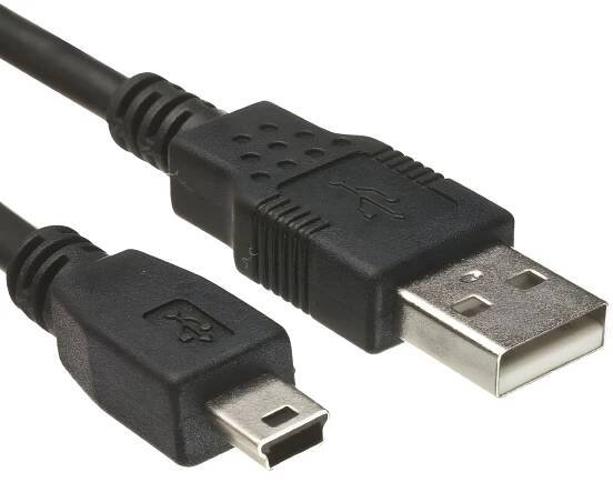 Kabel Digitus USB kabel USB A samec na B-mini 5pin samec, 2x stíněný, Měď, 1m, černý