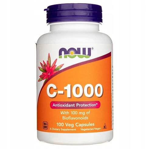 Now Foods Vitamín C-1000 s bioflavonoidy Rutin Immunita Svaly 100 kap