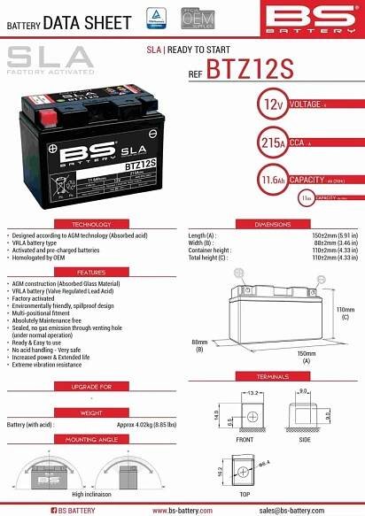 BS-Battery BTZ12S