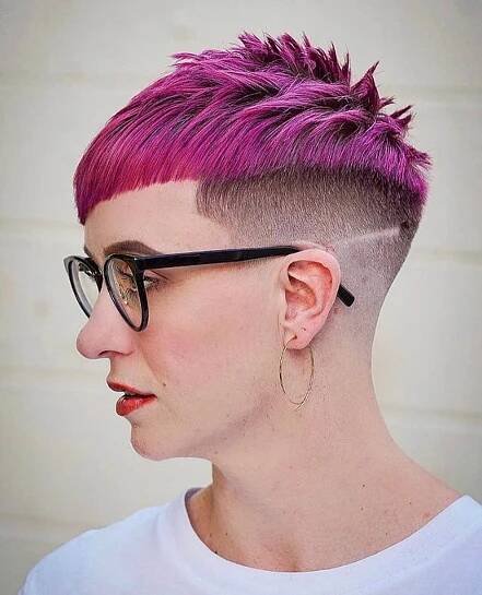 violet pink pixie with undercut