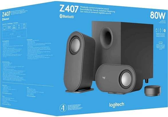Logitech Z407 2.1 PC reproduktory Bluetooth®, kabelový 40 W černá