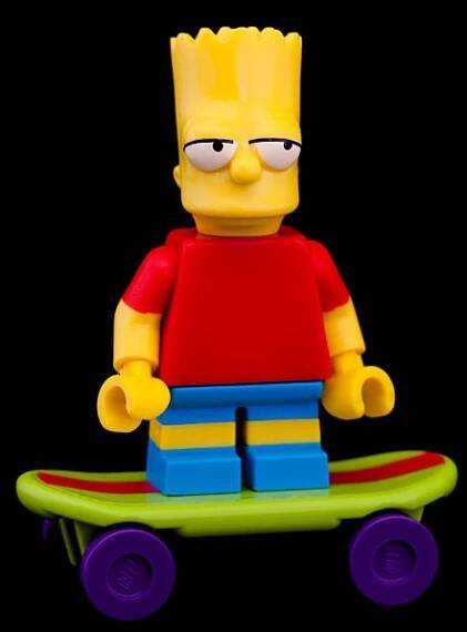 studiový snímek lego mini figure, bart simpson. - bart simpson - stock snímky, obrázky a fotky