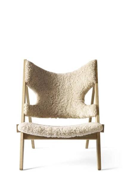 Křeslo Knitting Lounge Chair Sheepskin, natural oak/nature | DesignVille