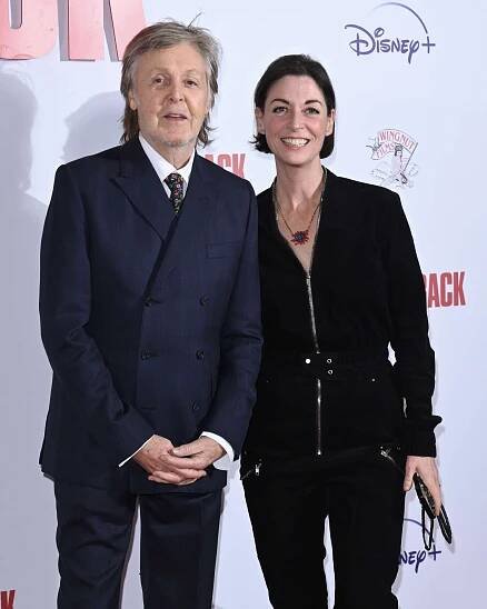 Sir Paul McCartney and Mary McCartney attends the UK Premiere of "The Beatles: Get Back" at Cineworld Empire, London, UK in 2021.