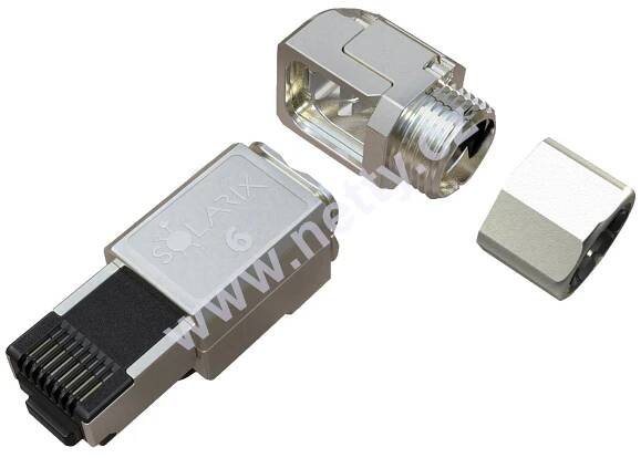 Solarix Konektor MPTL 90° RJ45 CAT6A STP samořezný SXRJ45-6A-STP-BK-SA-U