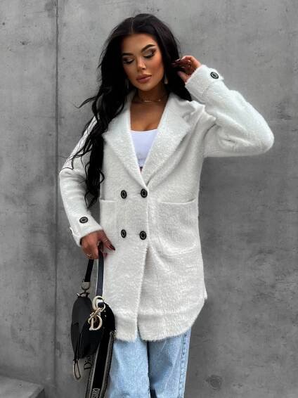 Bílý kabát CEJKA | Erika Fashion