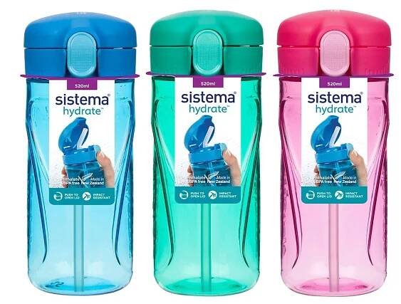 Sistema Láhev s brčkem Hydrate Quick Flip Top 520 ml, mix barev - VÝPRODEJ