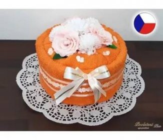 Textilní dort z osušky Sofie oranžová