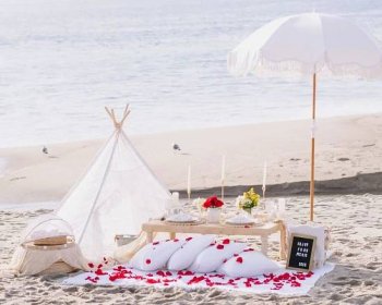 beach romantic picnic date in Los Angeles photo