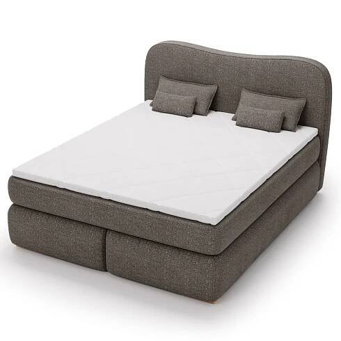 Postel boxspring ISLA COMFORT tmavě hnědá, 180x200 cm | Sconto