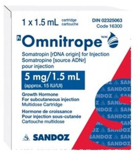 Somatropin - Omnitrope 15 Iu 5 Mg/1.5 Ml Cart. -Sandoz