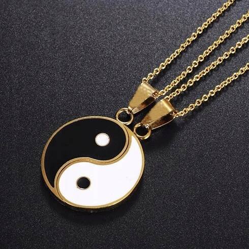 NÁHRDELNÍK PŘÁTELSTVÍ BEST FRIENDS - YIN & YANG Hlavní barva zlatá