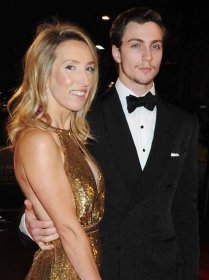 Sam Taylor-Wood and Aaron Johnson arrive at the premiere of 'Nowhere Boy' during the closing night gala of the Times BFI London Film Festival, at the Odeon Leicester Square on October 29, 2009 in London, England