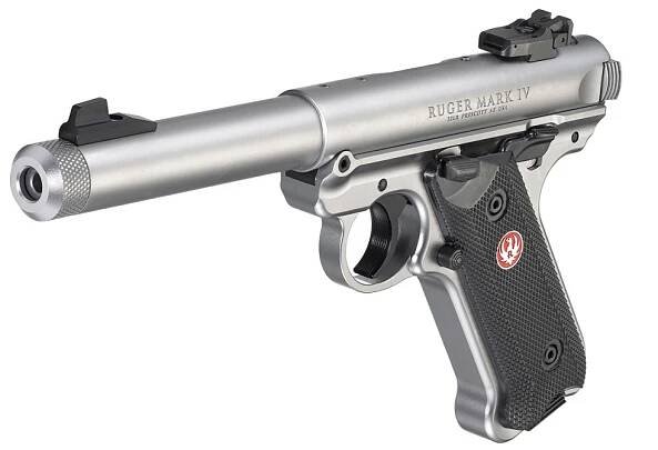Pistole Ruger MK IV Stainless, 22 LR, se závitem