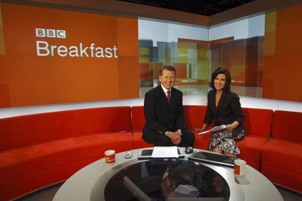 Bill Turnbull and Susanna Reid on the set of BBC Breakfast
