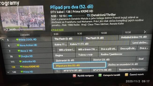 Prima Krimi HD nefunknční EPG