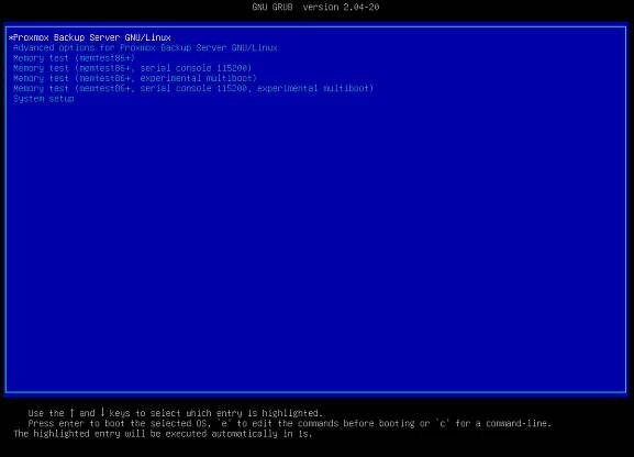 Grub boot screen