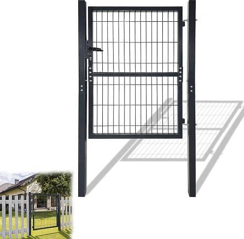 UISEBRT 125 x 100 cm Zahradní brána Zahradní brána antracitová se zámkem a klikou