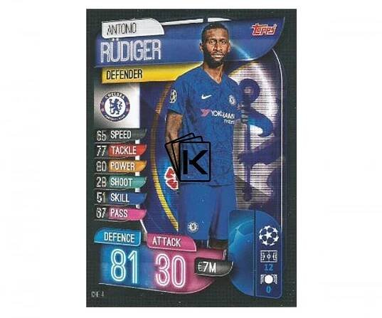 Fotbalová kartička 2019-2020 Topps Champions League Match Attax - Chelsea FC - Antono Rudiger 4