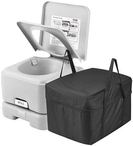 VEVOR Przenośna Toaleta 12L 430x340x300MM Udźwig 149,7KG Łatwe Czyszczenie