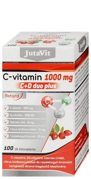 JutaVit Vitamin C 1000 mg C+D Duo Plus 100 tablet od 191 Kč - Heureka.cz