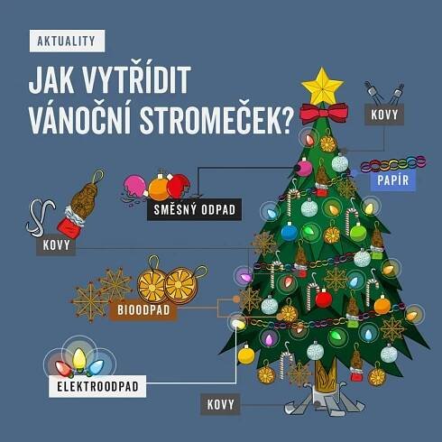 Odstrojené vánoční stromky patří do BIOODPADU • Město Rajhrad