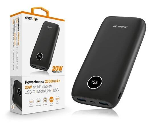 Aligator 20000mAh černá