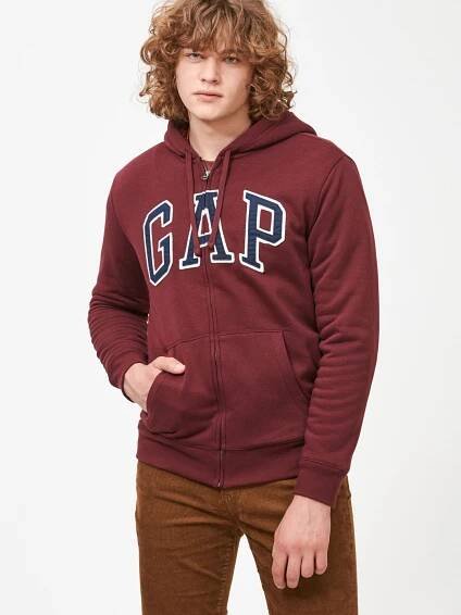 Mikina GAP logo na zip sherpa