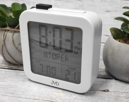 BÍLÝ BUDÍK S TEPLOMĚREM JVD RB9370.1.DNI TÝDNE V POLŠTINĚ ALARM Celková šířka 7.2 cm
