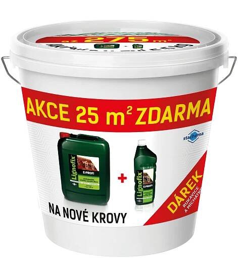 Lignofix dárková sada Impregnace dřeva E-Profi hnědá; 5 kg + 500 g